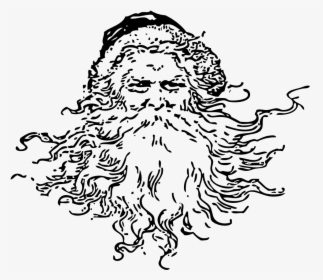 Santa Head Black And White - Colour In Father Christmas, HD Png Download, Free Download