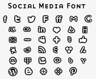 Free Social Media Icons Font - Social Media Font, HD Png Download, Free Download