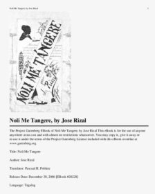 Noli Me Tangere Cover, HD Png Download, Free Download