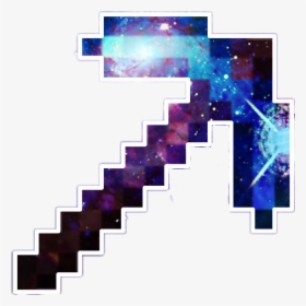 #mcpe #minecraft #galaxy #space - Transparent Minecraft Pickaxe, HD Png Download, Free Download