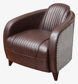 Aviator Leather Side Chair Rental - Leather And Metal Club Chair, HD Png Download, Free Download