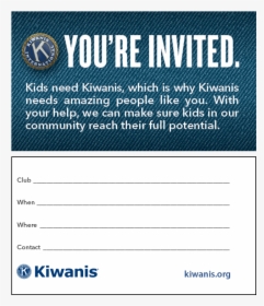 Guest Invitation Cards - Kiwanis Invitation Installation, HD Png Download, Free Download