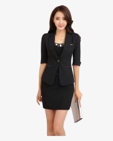 Woman Blazer White-collar Fashionable Clothing Women - Girl With Blazer Png, Transparent Png, Free Download