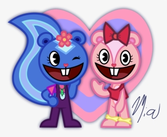 I Drew Petunia And Giggles - Pink Giggles Happy Tree Friends, HD Png Download, Free Download