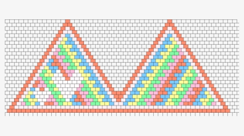 Rainbow Stripe Heart Kandi Bra Bead Pattern - Triangle, HD Png Download, Free Download