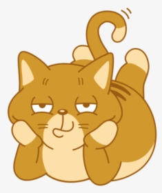 #cat #fatcat #sticker #stickers #cute #beingcute #freetoedit - Cat Yawns, HD Png Download, Free Download