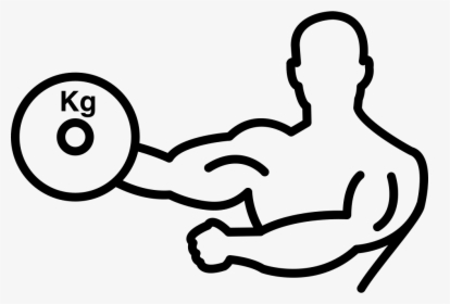 Bodybuilder Carrying Weight On One Hand Outline - Outline Of A Person Flexing, HD Png Download, Free Download