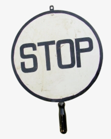 Vintage Railroad Crossing Flagman Stop Hand Held Traffic - Sign, HD Png Download, Free Download