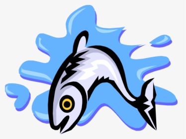 Hd Vector Illustration Of Fish Jumping Out Of Water - Fish Jumping Png Clipart, Transparent Png, Free Download