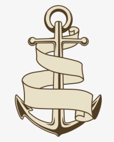 Transparent Anchor Vector Png - Anchor With Ribbon Clipart, Png Download, Free Download