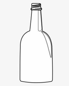 Large Whiskey Bottle Outline Clipart , Png Download - Champagne Bottle Outline, Transparent Png, Free Download