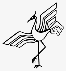 Beak, Bird, Feathers, Plumes, Black, Outline - Crane Bird Emblem Clipart, HD Png Download, Free Download