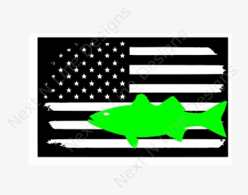 Rockfish Striped Bass Decal - American Flag, HD Png Download, Free Download