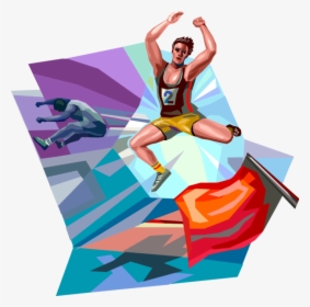 Vector Illustration Of Track And Field Athletic Sport - Hurdling, HD Png Download, Free Download