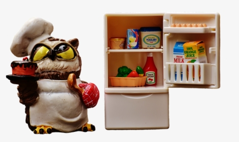 Owl, Bake, Cook, Refrigerator, Figure, Cute, Funny - Food Refrigerator Funny, HD Png Download, Free Download