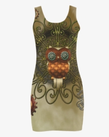 Steampunk Cute Owl Medea Vest Dress - Owl, HD Png Download, Free Download