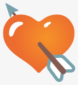 Arrow Heart Emoji Android , Png Download - Png Emoji Orange Heart, Transparent Png, Free Download