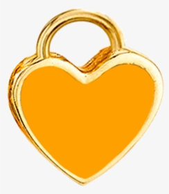 Neon Orange Enamel Heart Hoop Charm - Heart, HD Png Download, Free Download