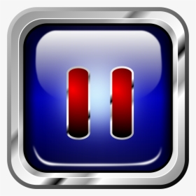 Icon Blue Multimedia Pause - Metal Button Png Icon, Transparent Png, Free Download