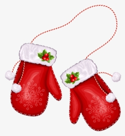 Large Transparent Christmas Santa Gloves Png Clipart - Christmas Mittens Clip Art, Png Download, Free Download