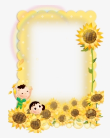 Cute Child Sunflower Border Background - Transparent Background Sunflower Frame, HD Png Download, Free Download