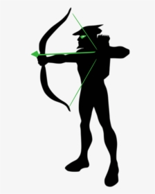Green Arrow Silhouette Cartoon - Cartoon Green Arrow Silhouette, HD Png Download, Free Download