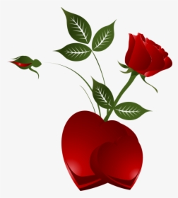 Transparent Rose Heart Png Clipart Picture - Red Rose With Heart, Png Download, Free Download