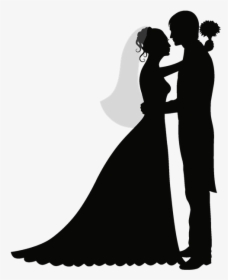 Wedding Party Silhouette Png - Bride & Groom Silhouette, Transparent Png, Free Download