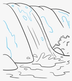 How To Draw Waterfall - Easy To Draw Water Fall, HD Png Download, Free Download