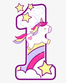 Number 1 Cute Cliparts Transparent Png - Unicorn Number 0, Png Download, Free Download
