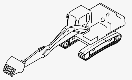 Excavator Clip Arts - Komatsu Excavator Drawing, HD Png Download, Free Download