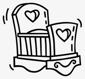 Vector Illustration Of Newborn Baby"s Crib Small Bed - Baby Crib Clip Art, HD Png Download, Free Download