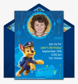 Birthday Invitation Chase Paw Patrol, HD Png Download, Free Download