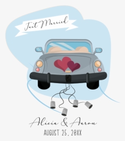 Just Married Car - Illustration, HD Png Download, Free Download