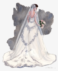 571 X 702 5 - Back Wedding Dress Drawing, HD Png Download, Free Download