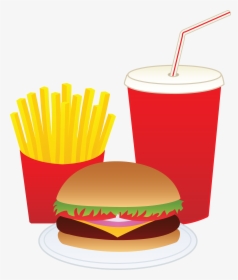 Hamburger Fries And A Drink Free Clip Art - Fast Food Clipart, HD Png Download, Free Download