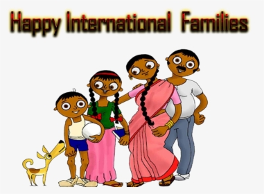 Happy International Families Indian Family Clipart - Cartoon Indian Family Clipart, HD Png Download, Free Download