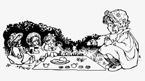 Emotion,art,monochrome Photography - Clipart Doll Tea Party, HD Png Download, Free Download