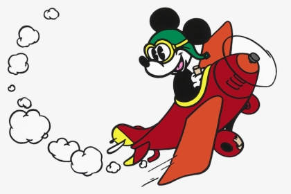Pilot Clipart Mickey - Mickey Mouse Flying A Plane, HD Png Download, Free Download