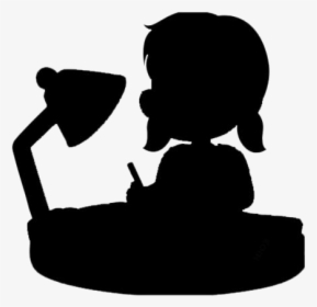 Cartoon Girl Studying Png Transparent Images - Silhouette, Png Download, Free Download