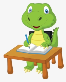 Dinosaur Studying Clipart , Png Download - Cartoon Dinosaur Studying, Transparent Png, Free Download
