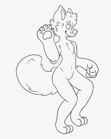 Drawn Furry Base - Canine Free Furry Lineart, HD Png Download, Free Download