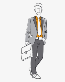 Man With Suitcase Sketch, HD Png Download, Free Download
