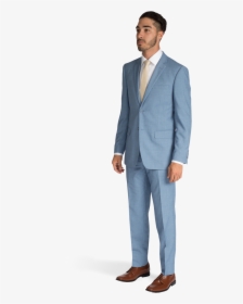 Light Blue Suit Front Side View - Gentleman, HD Png Download, Free Download