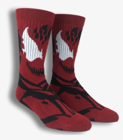 Marvel Carnage Suit Up Athletic Superhero Socks"  Class= - Sock, HD Png Download, Free Download