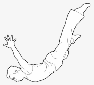 Drawing Sketch Falling Flying Person Man Men Guy White - Drawing Of Guy Flying, HD Png Download, Free Download