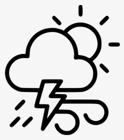 Weather Thunder Sun Wind Cloudy Lightning Comments - Thunder And Lightning Icon, HD Png Download, Free Download