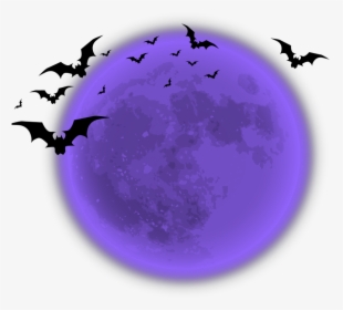 #mq #purple #moon #bat #bats #halloween - Halloween Moon Cartoon Png, Transparent Png, Free Download