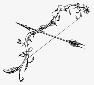 Transparent Arrow Doodle Png - Drawing Bow And Arrow, Png Download, Free Download