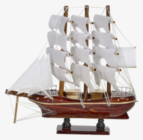 Wooden Sailing Ship White Sails -8", HD Png Download, Free Download